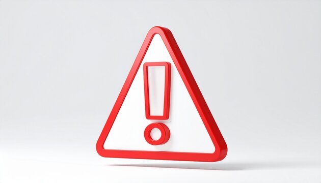 A red exclamation mark icon with a white border symbolizing urgency, importance, warning, alerts, and notifications, commonly used in interfaces to draw attention to critical information requiring imm