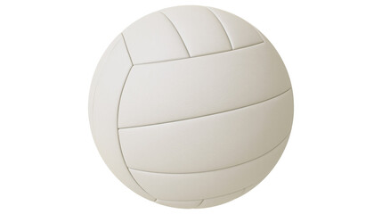 White textured volleyball with panel seams, isolated on transparent background © PNGera