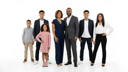 Obraz premium Group portrait of multi-generational diverse family standing in studio