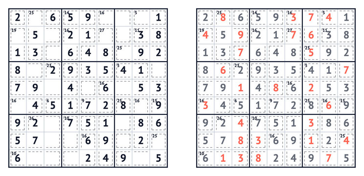 Sudoku puzzle grid with solved and unsolved sections in white  