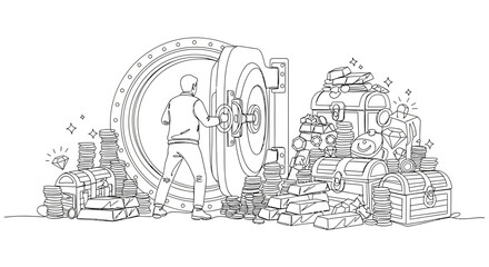 Man Opens Vault Revealing Treasure Trove of Gold and Jewels © Ahmad