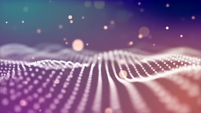 A pristine, high-resolution abstract digital art background featuring gently undulating spherical bokeh with soft lens blur and subtle drifting particles. A smooth horizontal color gradient