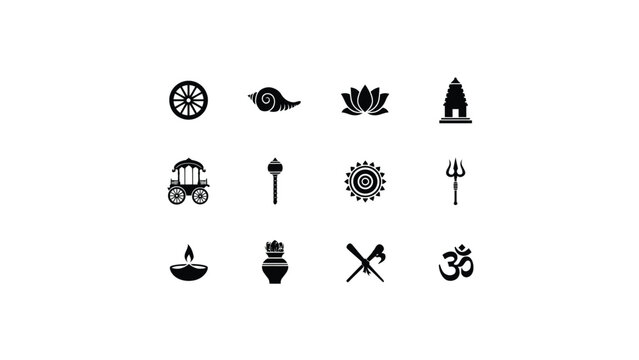 Indian religious iconography for spiritual design and sacred art applications.