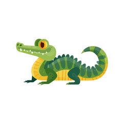 Fototapeta premium Cute Cartoon Alligator Character Illustration