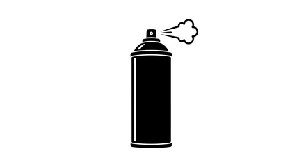A black spray paint can icon with a cloud of mist. © kasiman