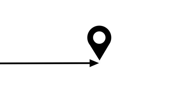 GPS location signal point and location tracking mark, location pointer icon animated 4k video.