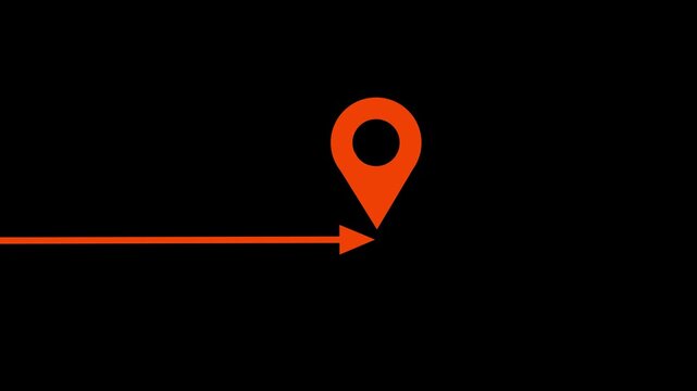 GPS location signal point and location tracking mark, location pointer icon animated 4k video.