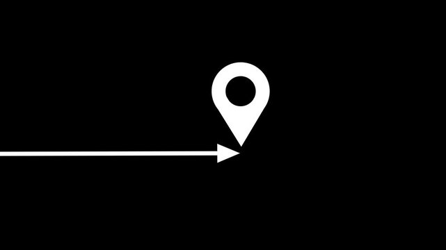 GPS location signal point and location tracking mark, location pointer icon animated 4k video.