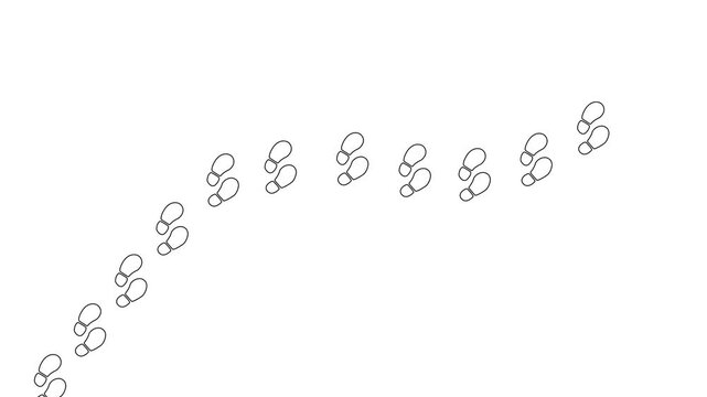 Simple animated footstep icon motion with clean minimal design, suitable for navigation,progress and route tracking. Navigation and human activity