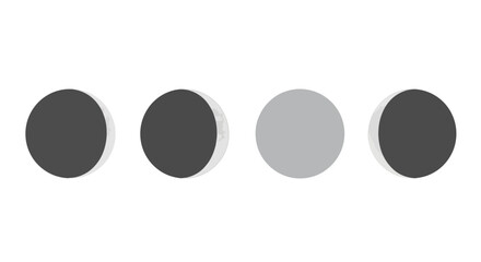 Four minimalist moon phases representing lunar cycle illustration © Nur