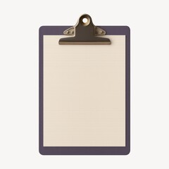 Naklejka premium Blank clipboard with beige paper.