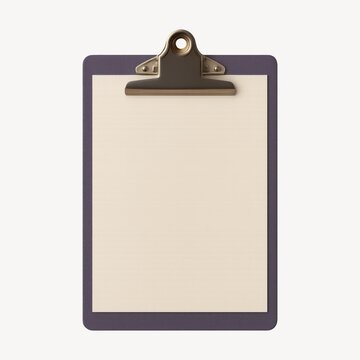 Blank clipboard with beige paper.