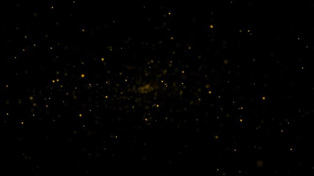 Golden shimmering sparkles light dust particles floating  background. cinematic glowing golden dust drifting slowly particles, sparkles dust glitter, golden glitter sparkles star, magic dust animation