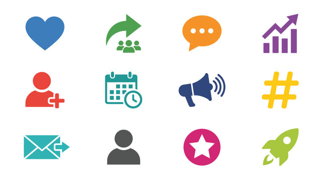 Collection of business communication icons.