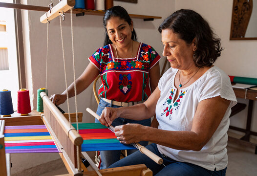 Serbian Woman Takes Textile Art Class with Mexican Artisan