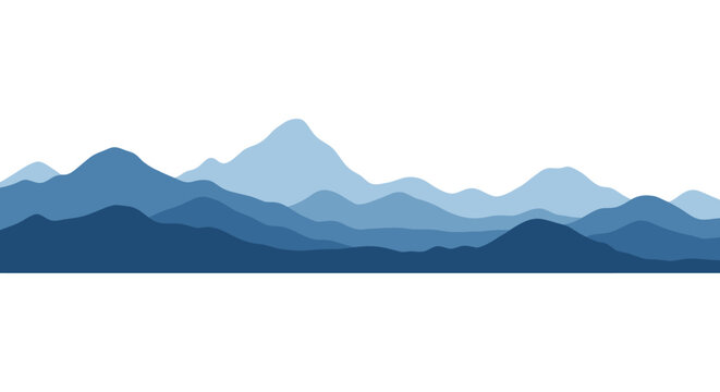 Mountain range landscape with peaks.