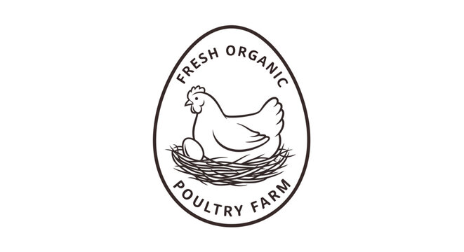Organic farm fresh poultry logo design.