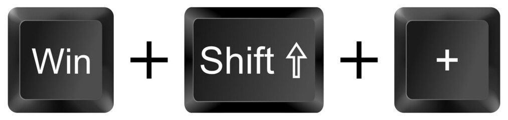 Fototapeta premium win shift plus computer keyboard shortcut key button 3d icon symbol sign isolated on white background