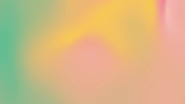 Abstract motion background featuring soft and smooth fluid transitions with pastel mint green, yellow, and peach pink gradient colors.