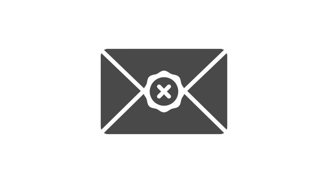 Rejected Email Icon With Cross.
