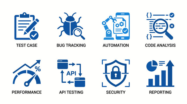 Software development icons and symbols.