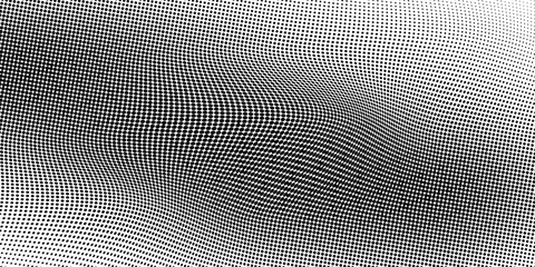 Fototapeta premium Black-white gradient halftone dots background. Pop art in vector illustration for your creative design