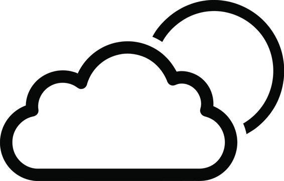 Cloud icon displays a weather forecast element for intuitive user interface design systems.