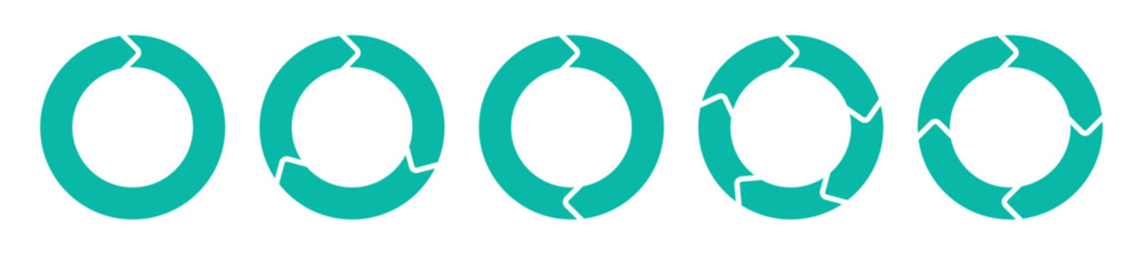 Round and circular process arrow loop infographic diagram collection with project management flow. vector illustration.