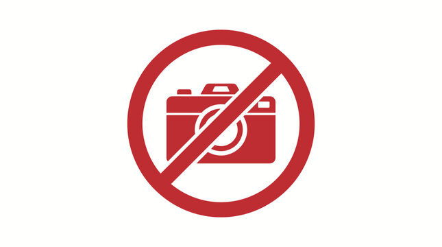 No Photography Sign Prohibition Symbol.