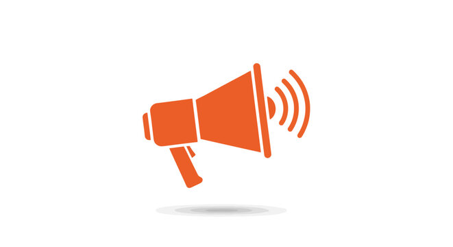 Orange Megaphone Loudspeaker Icon Graphic.