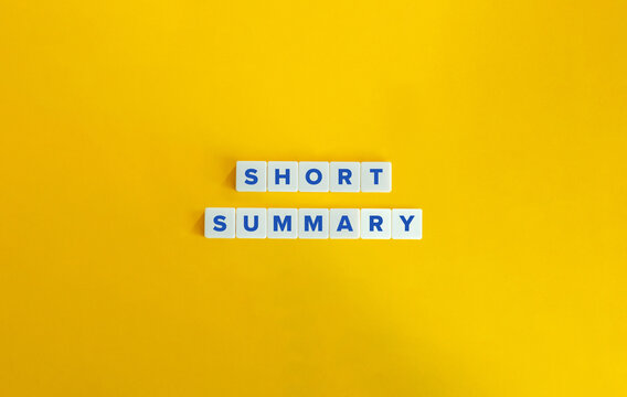 Short Summary Text on White Letter Tiles Against a Bright Yellow Background
