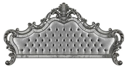 Fototapeta premium Ornate Silver Headboard Detailed Interior Design Element.