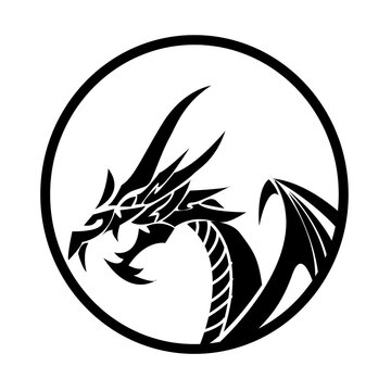 Logo black dragon in a circle