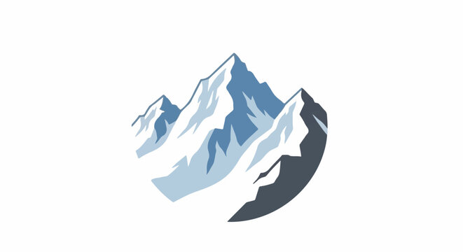 Stylized mountain range with snow-capped peaks
