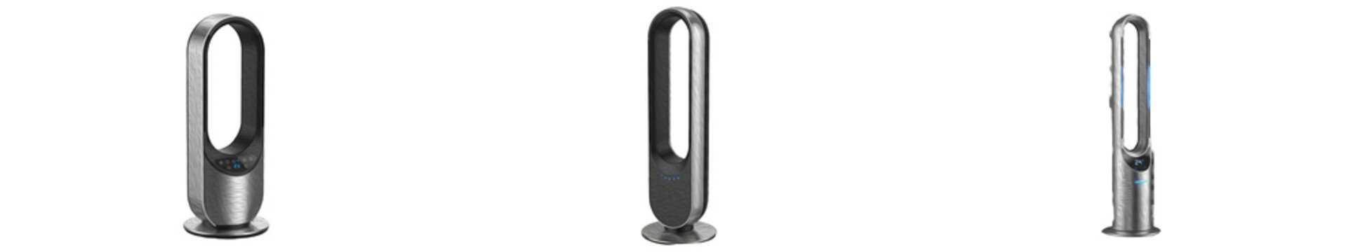 set of the (  Dyson Purifier Fan in a black/nickel finish) isolated on withe background PNG photo stock''