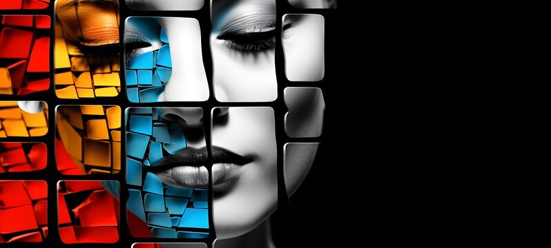 art of Nine head Hidra a black and white high contrast full body. Generative AI