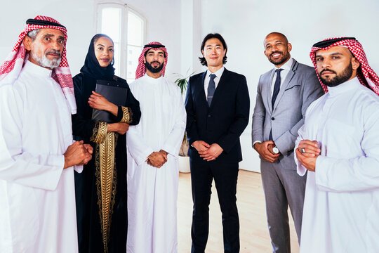 International business team standing together in Riyadh office