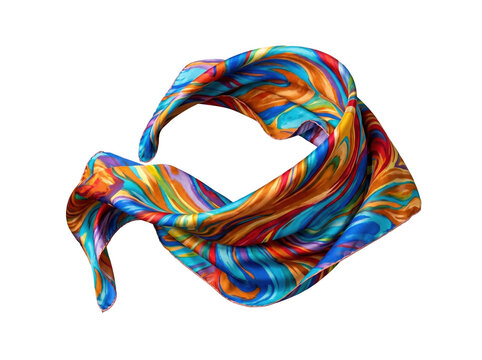 Vibrant Silk Scarf with Swirling Abstract Pattern