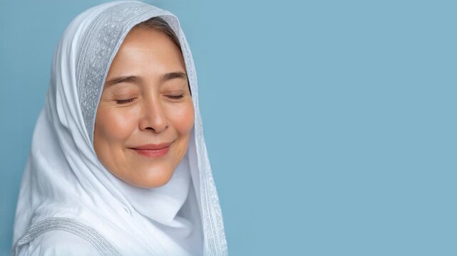 Senior Malay asian woman smiling isolated on plain background for retirement insurance concept