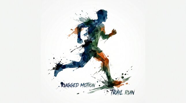 Dynamic Splash Ink Runner Icon for Extreme Trail Run