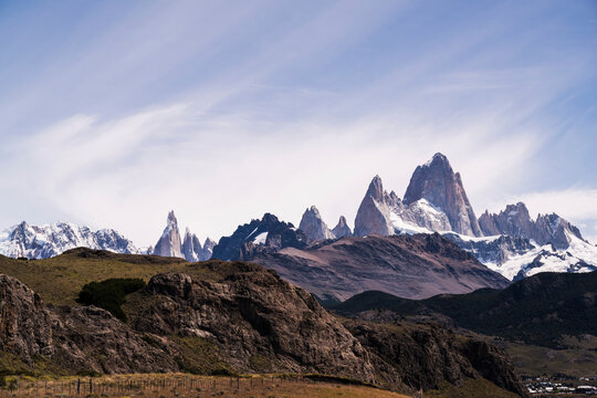 Scenic view of Mount Fitz Roy in Patagonia Argentina