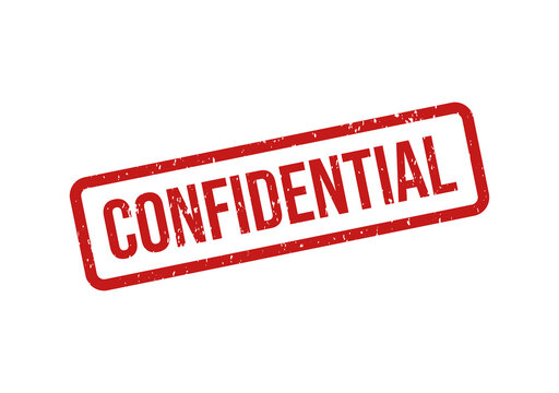 Red confidential stamp on white background
