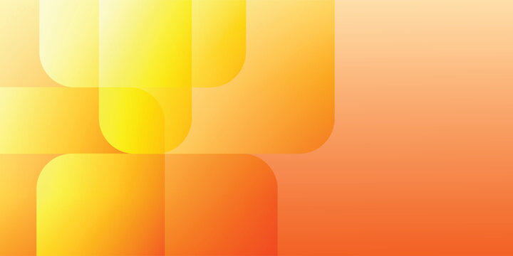 Abstract background of overlapping rounded rectangles, bright yellow to orange gradient, for Banner and Digital product Branding