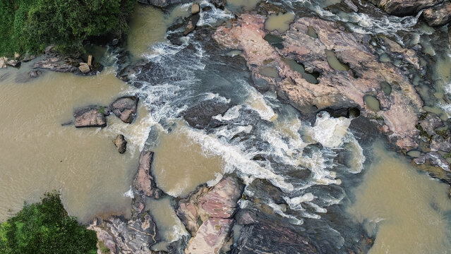 Vista a&eacute;rea do Ribeir&atilde;o dos Macacos na cidade de Cachoeira da Prata, em Minas Gerais (MG), Brasil