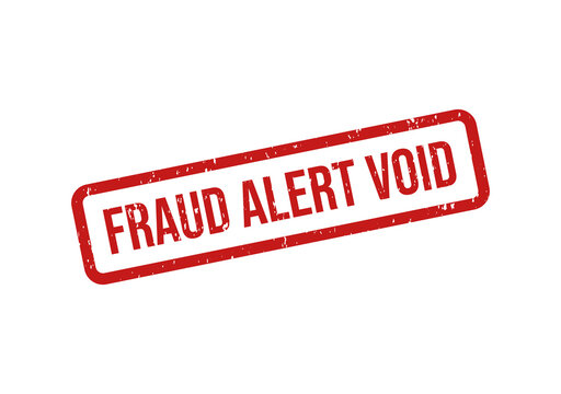 Red fraud alert void stamp on document