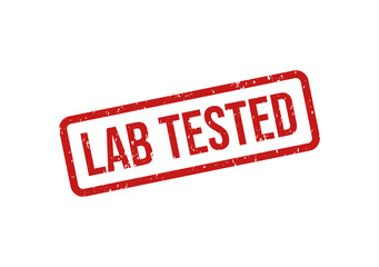 Red lab tested stamp seal with bold white text © Print Prodigy