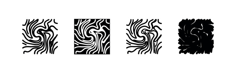 Fototapeta premium Abstract Swirling Lines Pattern Icon Set - Dynamic and Modern Graphic Design