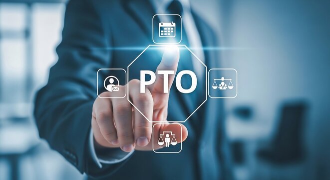 Paid time off PTO interface, employee benefits, corporate digital HR management
