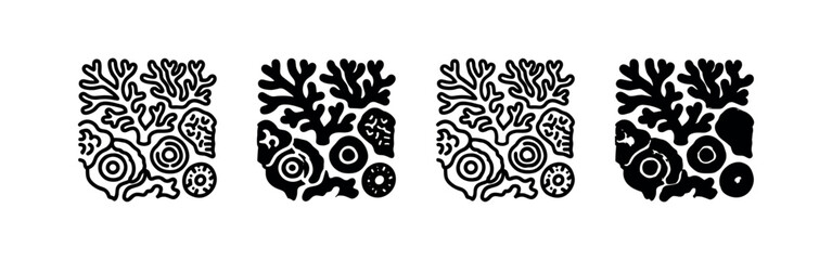 Abstract coral reef shapes, icon set © liubomir118809