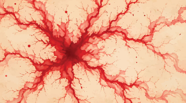 Red Blood Cells Flowing Through Capillaries: Medical Research, Biology & Health Science Backgrounds, Microscopic Human Anatomy